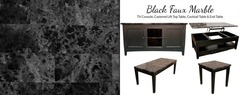 Awf Imports - Black Faux Marble Cocktail & 2 End Tables