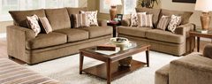 American Furniture Manufacturing - Cornell Cocoa Stationary Sofa and Loveseat Set