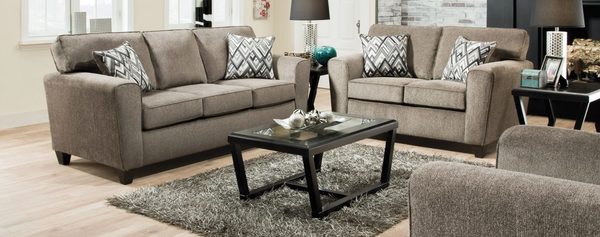American Furniture Manufacturing - Cornell Pewter Stationary Sofa and Loveseat