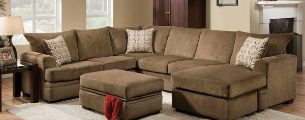 American Furniture Manufacturing - Cornell Platinum Stationary Sectional