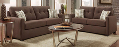 Washington Furniture - Mitchell Chocolate Stationary Sofa & Loveseat Set
