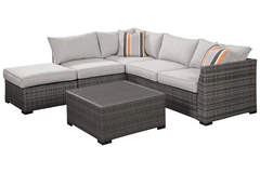 ASHLEY - Cherry Point Gray 4-Piece Outdoor Sectional Set