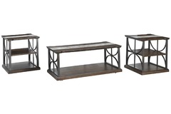 Carisbry Brown Gray 3pc Occasional Table Set