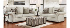 Washington Furniture - Kyle Cream Stationary Sofa & Loveseat Set