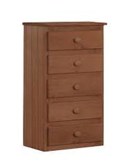 Simply Bunk Beds - Chestnut 5 Drawer Chest Dresser