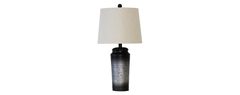 Awf Imports - Black & Silver Resin Table Lamp 2 Pc Set