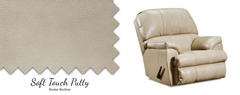 Lane Home Furnishings - Sof Touch Rocker Leather Recliner Bark/Putty