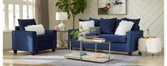 Washington Furniture - Indigo Blue Stationary Sofa & Loveseat Set