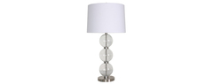 Awf Imports - Glass & Steel Table Lamp 2 Pc Set