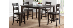 Awf Imports - Wirebrush Dark Oak Dining Pub Table & 4 Chairs