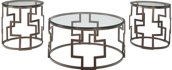 Frostine Dark Bronze Finish Coffe and End Tables