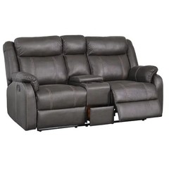 Gin Rummy Double Reclining Console Loveseat Charco