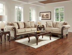 Affordable Furniture Manufacturing - Emma Wheat Affordable Stationary Sofa and Loveseat