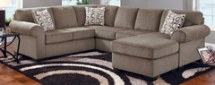 Affordable Furniture Manufacturing - Jesse Cocoa Stationary Sectional