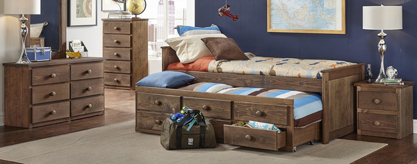 Simply Bunk Beds - Twin Chestnut Captains Bed