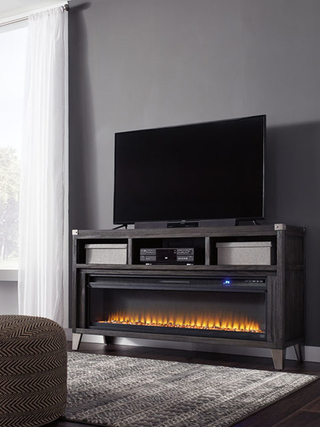 Todoe 65 TV Stand with Wide Fireplace
