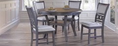 Awf Imports - Gia Gray Dining Table, 4 Chairs